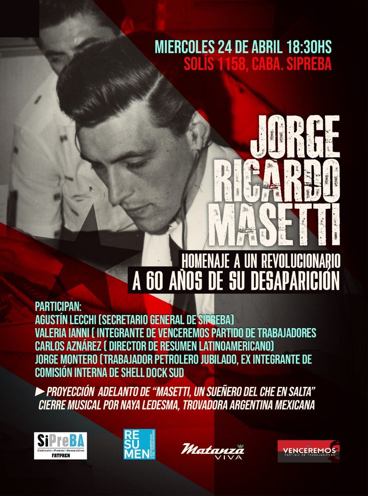 “Homenaje a un revolucionario”: una charla sobre Jorge Ricardo Masetti